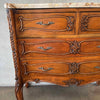 19th Century French Antique Louis XV Bombay Chest of Drawers w/ Marble Top