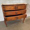 19th Century French Antique Louis XV Bombay Chest of Drawers w/ Marble Top