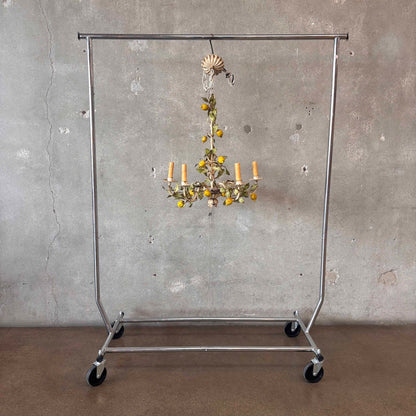 Mid Century Modern Tole (Lemons) Five Light Chandelier