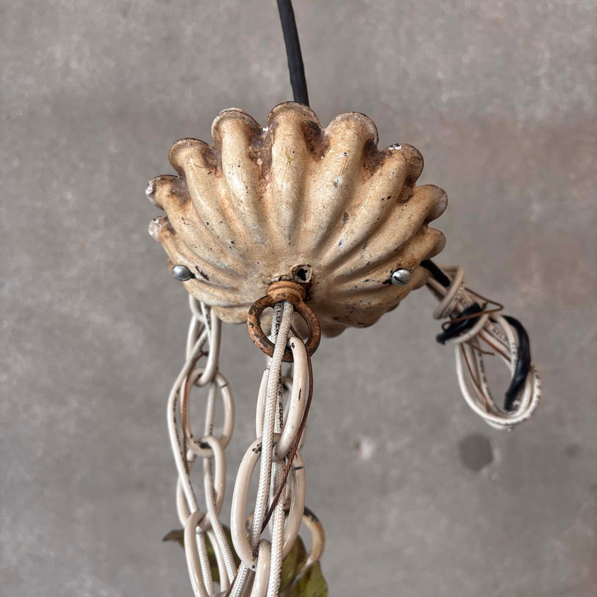Mid Century Modern Tole (Lemons) Five Light Chandelier
