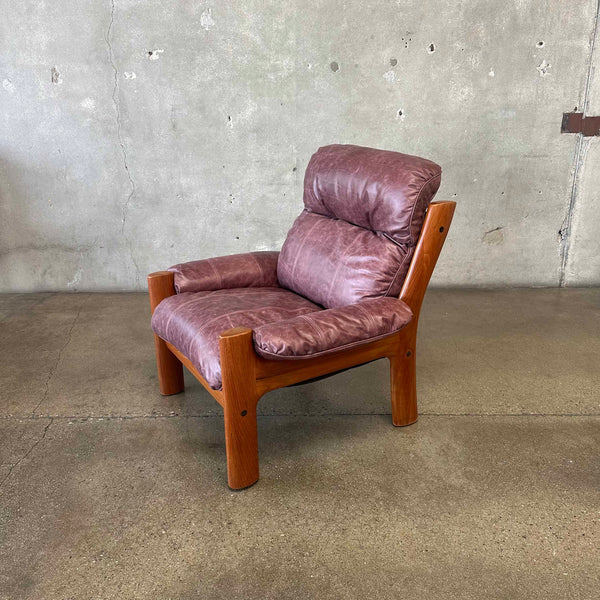 Ekornes "Montana" Lounge Chair in Teak w/ New Leather
