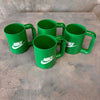 Set of Four Vintage 1970s Nike Employee Plastic Gift Mugs - Kelly Green