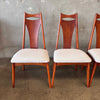 Vintage MCM Broyhill Brasilia Dining Table w/ Four Chairs and One Leaf