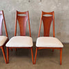 Vintage MCM Broyhill Brasilia Dining Table w/ Four Chairs and One Leaf