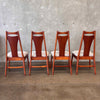 Vintage MCM Broyhill Brasilia Dining Table w/ Four Chairs and One Leaf