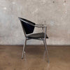 1980s Calligaris Style Leather & Chrome Chair