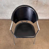 1980s Calligaris Style Leather & Chrome Chair