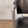 1980s Calligaris Style Leather & Chrome Chair