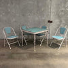 Vintage Durham Folding Card Table w/ Four Durham Folding Chairs