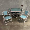 Vintage Durham Folding Card Table w/ Four Durham Folding Chairs