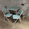 Vintage Durham Folding Card Table w/ Four Durham Folding Chairs