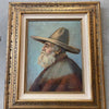 1950's Dilon Canvas Mexican Man With Hat Painting