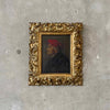 Circa 1900 Oil On Canvas Old Man Painting Framed on Gold Gilded Wood Frame