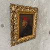 Circa 1900 Oil On Canvas Old Man Painting Framed on Gold Gilded Wood Frame
