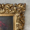 Circa 1900 Oil On Canvas Old Man Painting Framed on Gold Gilded Wood Frame