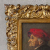 Circa 1900 Oil On Canvas Old Man Painting Framed on Gold Gilded Wood Frame