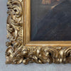 Circa 1900 Oil On Canvas Old Man Painting Framed on Gold Gilded Wood Frame