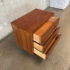 Mid Century Modern Three Drawer Walnut Side Table