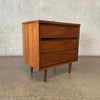 Mid Century Modern Three Drawer Walnut Side Table