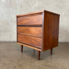 Mid Century Modern Three Drawer Walnut Side Table
