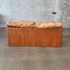 Danish Teak And Leather Settee