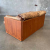 Danish Teak And Leather Settee
