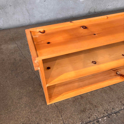 Vintage Homemade Low Pine Shelf