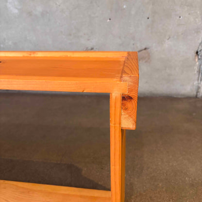 Vintage Homemade Low Pine Shelf