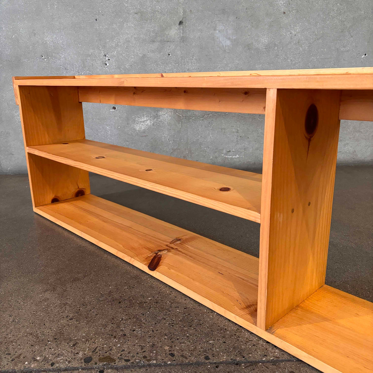 Vintage Homemade Low Pine Shelf