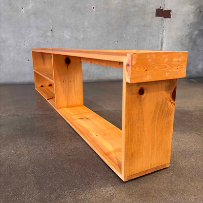Vintage Homemade Low Pine Shelf