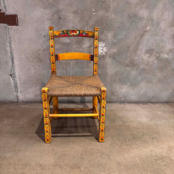 Monterey Floral Painted Rush Seat Chair
