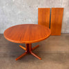 Vintage Danish Teak Round Extendable Dining Table by Vejle Stole