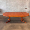 Vintage Danish Teak Round Extendable Dining Table by Vejle Stole