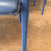 Set of (6) Six Vintage Matteo Grassi Armchairs in Blue Leather