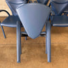 Set of (6) Six Vintage Matteo Grassi Armchairs in Blue Leather