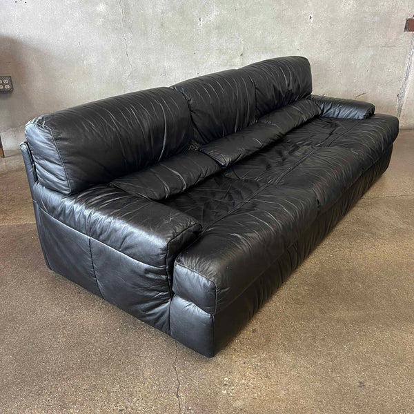 Italian Sofa in Black Leather
