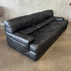 Italian Sofa & Chair Set in Black Leather