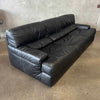 Italian Sofa & Chair Set in Black Leather