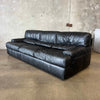 Italian Sofa & Chair Set in Black Leather