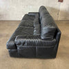 Italian Sofa & Chair Set in Black Leather