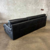 Italian Sofa & Chair Set in Black Leather