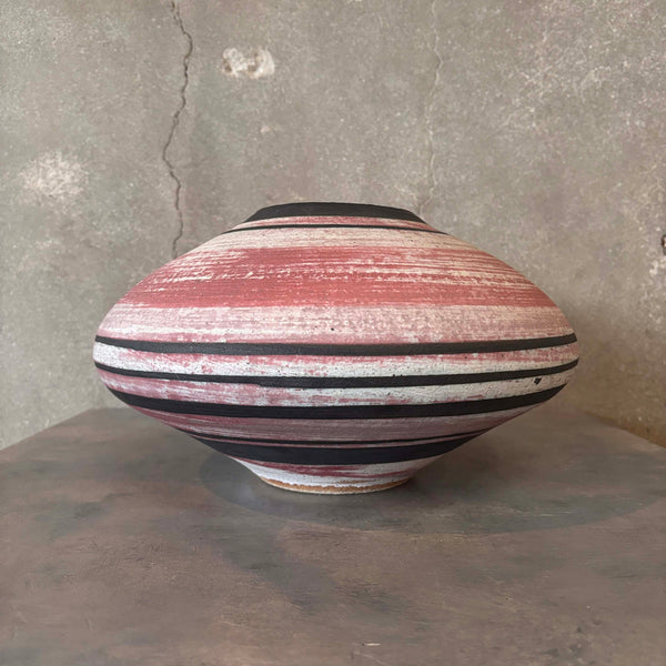 Vintage Mid Century Modern Autherland Large Tri Colored Studio Ceramic Bowl