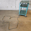 Vintage Rolling Metal AudioVisual Cart with Cord in Teal