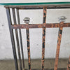 Wrought Iron Gothic Entry Table / Bar w Glass Top