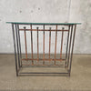 Wrought Iron Gothic Entry Table / Bar w Glass Top