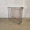 Wrought Iron Gothic Entry Table / Bar w Glass Top