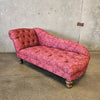 Vintage Maroon Brocade Chaise / Fainting Couch