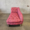 Vintage Maroon Brocade Chaise / Fainting Couch