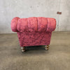 Vintage Maroon Brocade Chaise / Fainting Couch