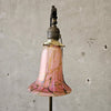 Antique Cast Metal Floor Lamp w/ Glass Tulip Shade